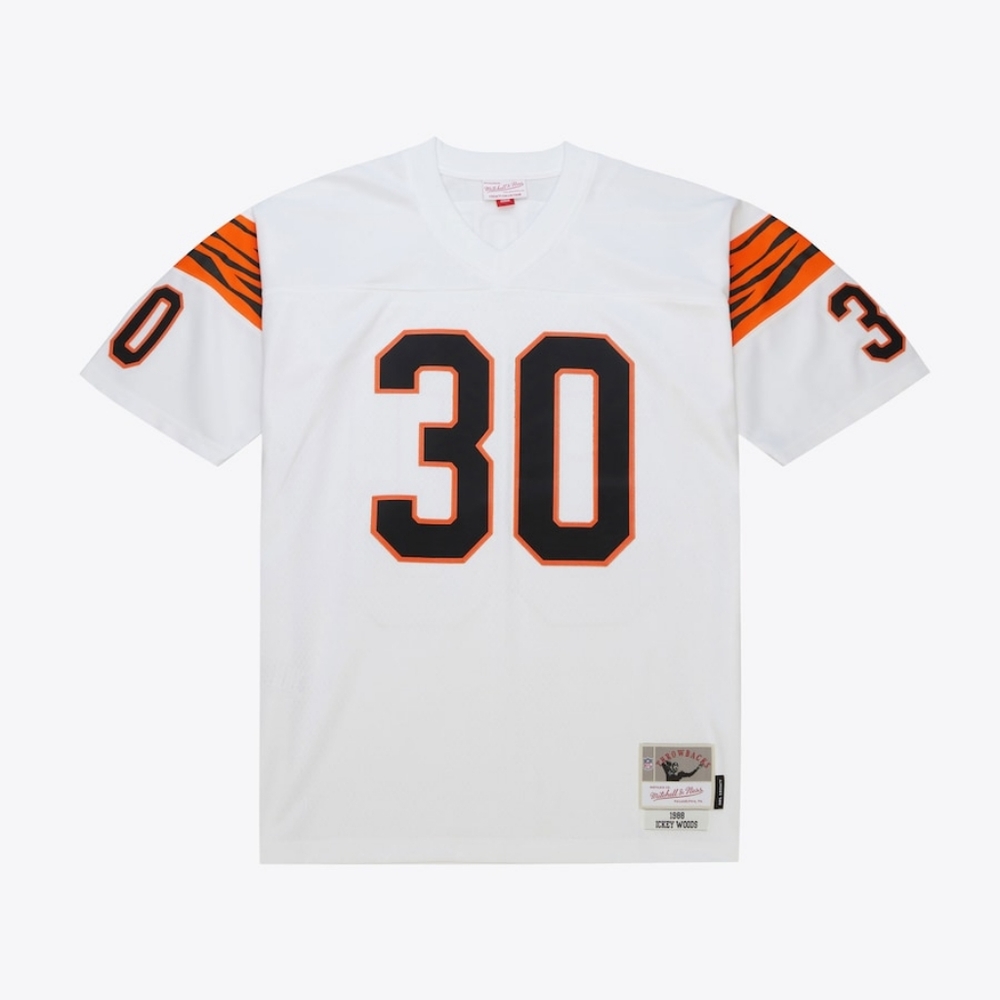 Men's Mitchell & Ness Ickey Woods White Cincinnati Bengals 1988/89 Legacy #30